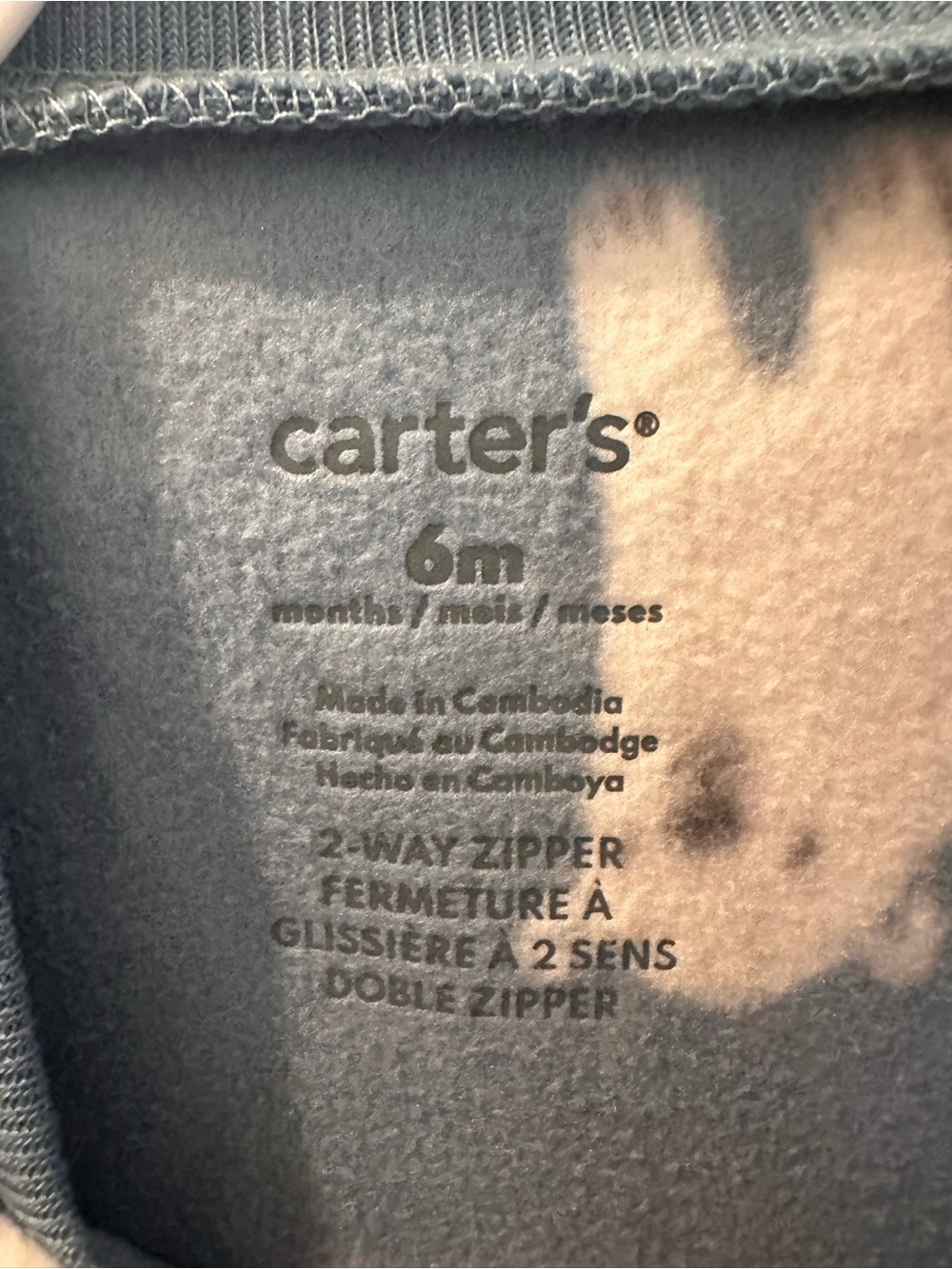 Carter's Blue Polar Bear Fleece Footed One-Piece - Picture 4 of 4